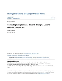 Combatting Corruption in the “Era of Xi Jinping”: a Law and Economics Perspective