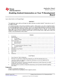 Enabling Android Automotive on Your TI Development Board