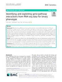 Identifying and Exploiting Gene-Pathway Interactions from RNA-Seq Data for Binary Phenotype Fang Shao1, Yaqi Wang2, Yang Zhao1 and Sheng Yang1*