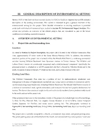 Iii. General Description of Environmental Setting