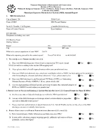 Municipal Separate Storm Sewer System (MS4) Annual Report