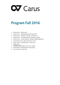 Program Fall 2016
