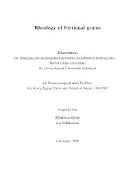 Rheology of Frictional Grains