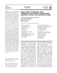 Slipper Lobsters (Scyllaridae) Off the Southeastern Coast of Brazil: Relative Growth, Population Structure, and Reproductive