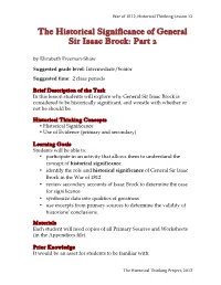 The Historical Significance of General Sir Isaac Brock: Part 2