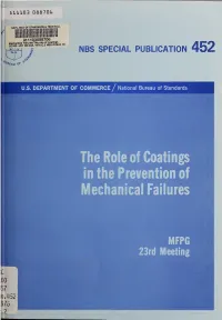The Role of Coatings in the Prevention of Mechanical Failures