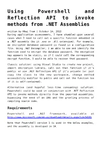 Using Powershell and Reflection API to Invoke Methods from .NET