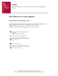 Block Matrices in Linear Algebra