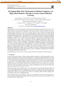Developing High-Order Mathematical Thinking Competency on High School Students’ Through Geogebra-Assisted Blended Learning