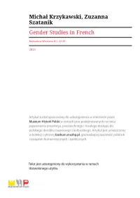 Michał Krzykawski, Zuzanna Szatanik Gender Studies in French