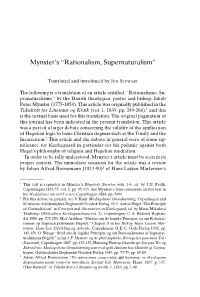 Mynsters Rationalism, Supernaturalism
