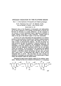 NUCLEAR OXIDATION in the FLAVONE SERIES Part I