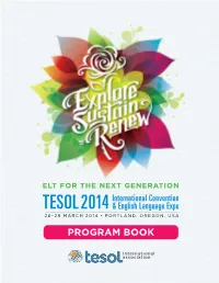 PROGRAM BOOK the TOEFL® Tests