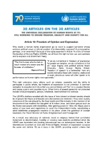 Article 19: Freedom of Opinion and Expression