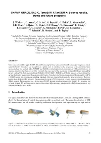 CHAMP, GRACE, SAC-C, Terrasar-X/Tandem-X: Science Results, Status and Future Prospects 1 Introduction