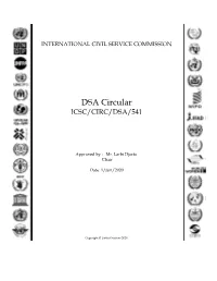 DSA Circular ICSC/CIRC/DSA/541