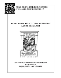 Egal Research Guide Series an Introduction To
