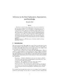 Inference to the Best Explanation, Bayesianism, and Knowledge