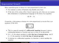 Slides: Exponential Growth and Decay