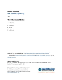 The Behaviour of Swine