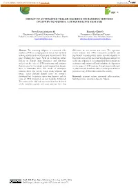 Impact of Automated Teller Machine on Banking Services Delivery in Nigeria: a Stakeholder Analysis