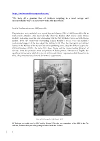 Interview with Adil Bombay February 2018