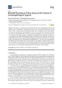 Rainfall Flooding in Urban Areas in the Context of Geomorphological Aspects