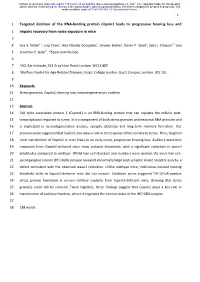 Targeted Deletion of the RNA-Binding Protein Caprin1 Leads to Progressive Hearing Loss and 2 Impairs Recovery from Noise Exposure in Mice 3 4 Lisa S
