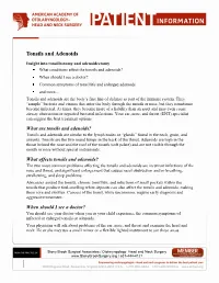 Tonsillitis and Enlarged Adenoids and More