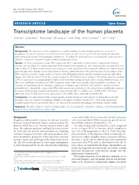 Transcriptome Landscape of the Human Placenta Jinsil Kim1†, Keyan Zhao2†, Peng Jiang2†, Zhi-Xiang Lu2, Jinkai Wang2, Jeffrey C Murray3,4,5* and Yi Xing2,6,7*