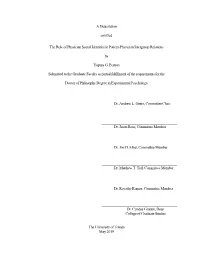 A Dissertation Entitled the Role of Physician Social Identities In