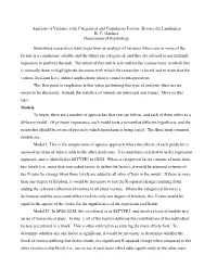 Analysis of Variance with Categorical and Continuous Factors: Beware the Landmines R. C. Gardner Department of Psychology Someti