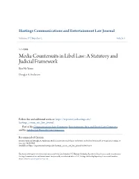 Media Countersuits in Libel Law: a Statutory and Judicial Framework Kyu Ho Youm