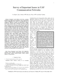 Survey of Important Issues in UAV Communications Networks