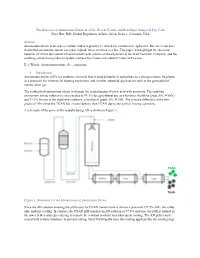 The Behavior of Ammonium Nitrate in a Fire, Recent Events, and Resulting Changes in Fire Code Noel Hsu, Phd, Global Regulatory Affairs, Orica; Denver, Colorado, USA