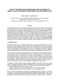 Use of the European Severe Weather Database to Verify Satellite-Based Storm Detection Or Nowcasting