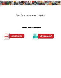 Final Fantasy Strategy Guide Pdf