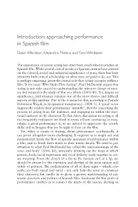 Introduction: Approaching Performance in Spanish Film