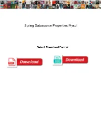 Spring Datasource Properties Mysql