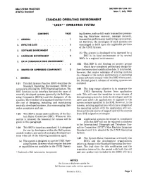 Standard Operating Environment "Unix*" Operating System