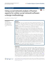 Using Social Network Analysis of Human Aspects for Online Social Network Software: a Design Methodology