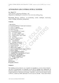 Automation and Control of HVAC Systems - So, Albert T.P
