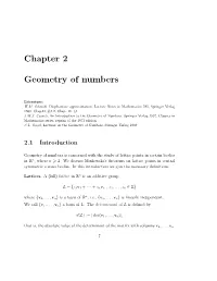 Chapter 2 Geometry of Numbers