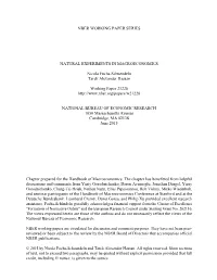 Nber Working Paper Series Natural Experiments In
