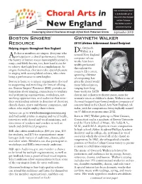 Choral Arts in New England