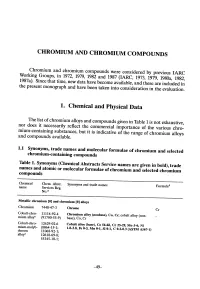 CHROMIUM and Ehromium Eompounds