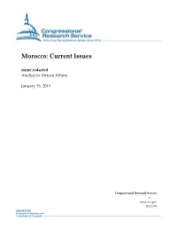 Morocco: Current Issues Name Redacted Analyst in African Affairs
