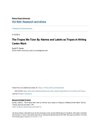 Names and Labels As Tropes in Writing Center Work
