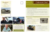 Oakmont Owl 917 Thornton Way San Jose, CA 95128 Think, Do, Create, Learn, Contribute, Socialize, Connect and Experience