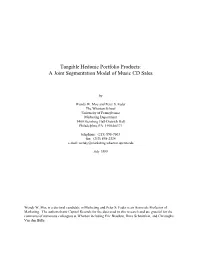 Tangible Hedonic Portfolio Products: a Joint Segmentation Model of Music CD Sales